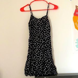 Black sundress with tiny white flowers